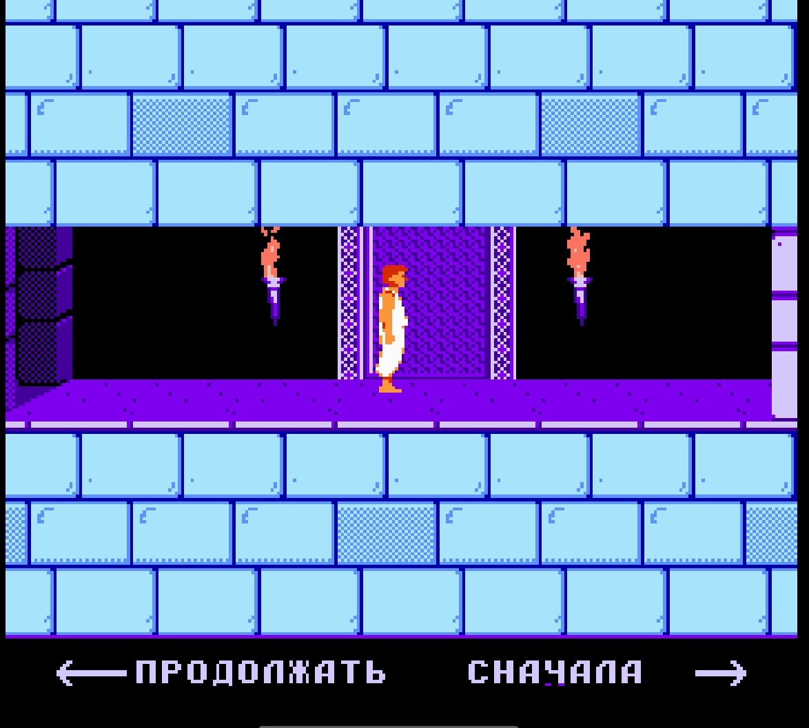 Начало первого уровня игры Денди Принц Персии