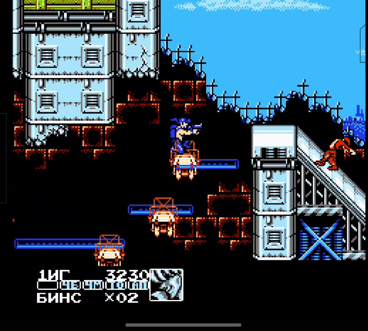 Скриншот первого уровня игры NES Контра Форс