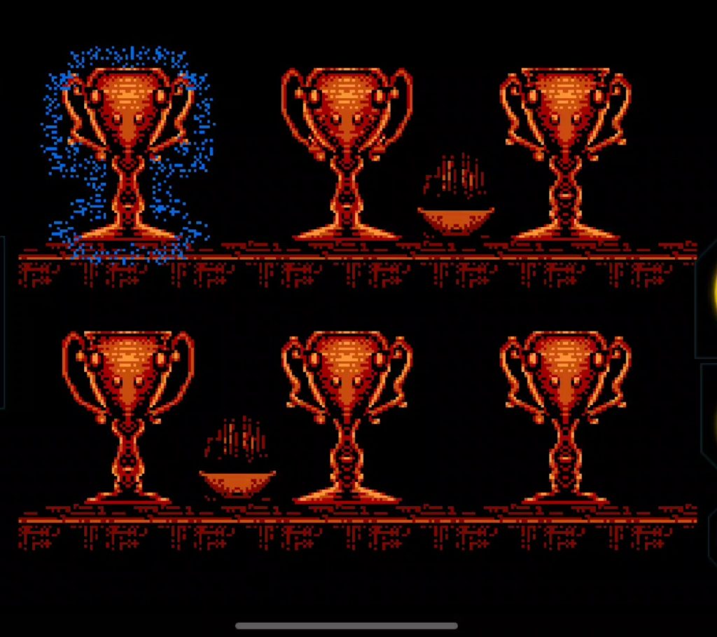 Скриншот уровня с чашами в игре «Индиана Джонс и Последний крестовый поход»