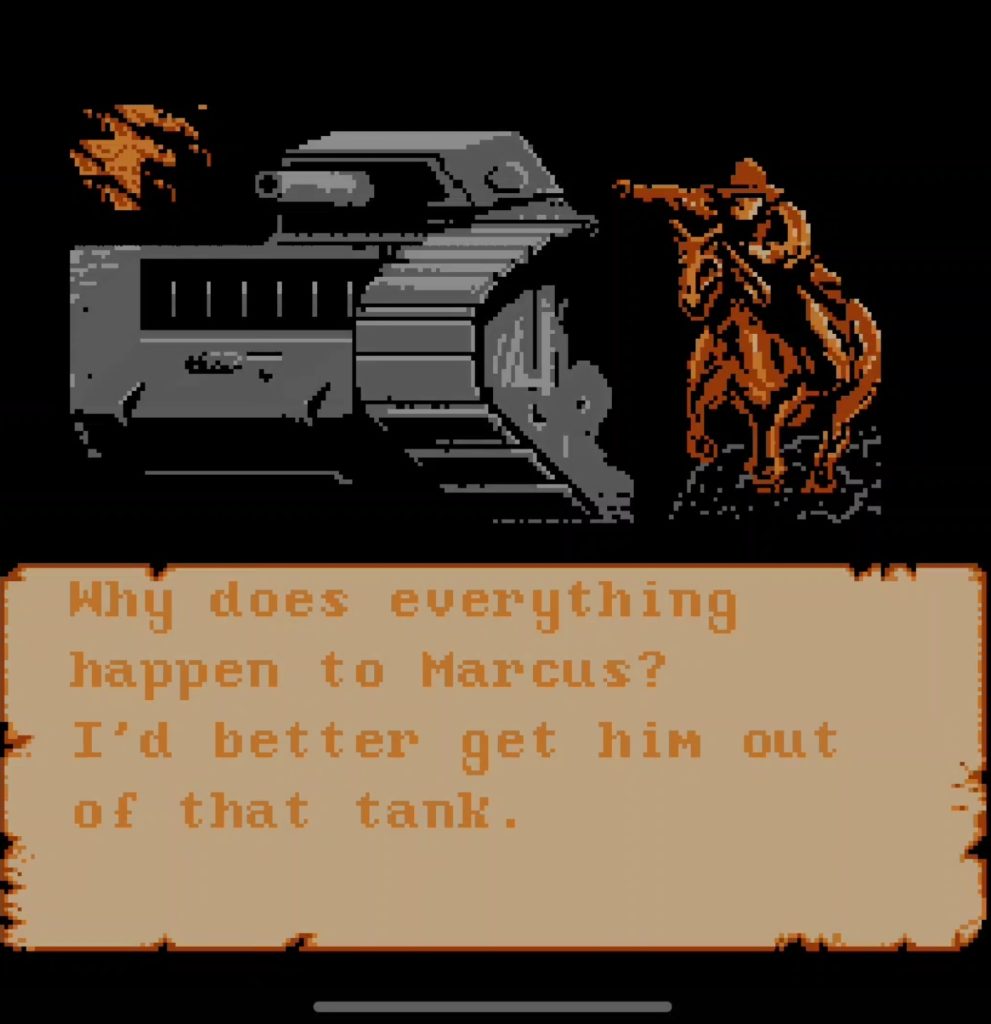 Скриншот игры перед уровнем на танке. Индиана пытается запрыгнуть на него