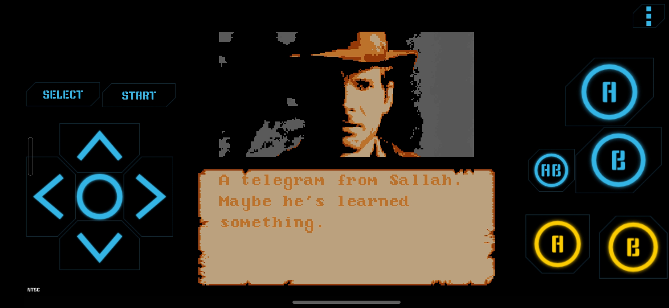 Окно эмулятора NES Nostalgia. Расположение кнопок