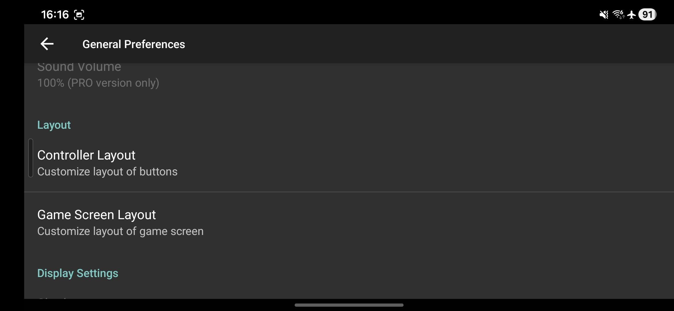Эмулятор NES Nostalgia. Выбираем пункт CONTROLLER LAYOUT
